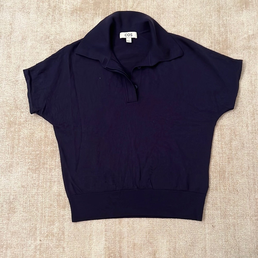 Blue Wool Cos Polo